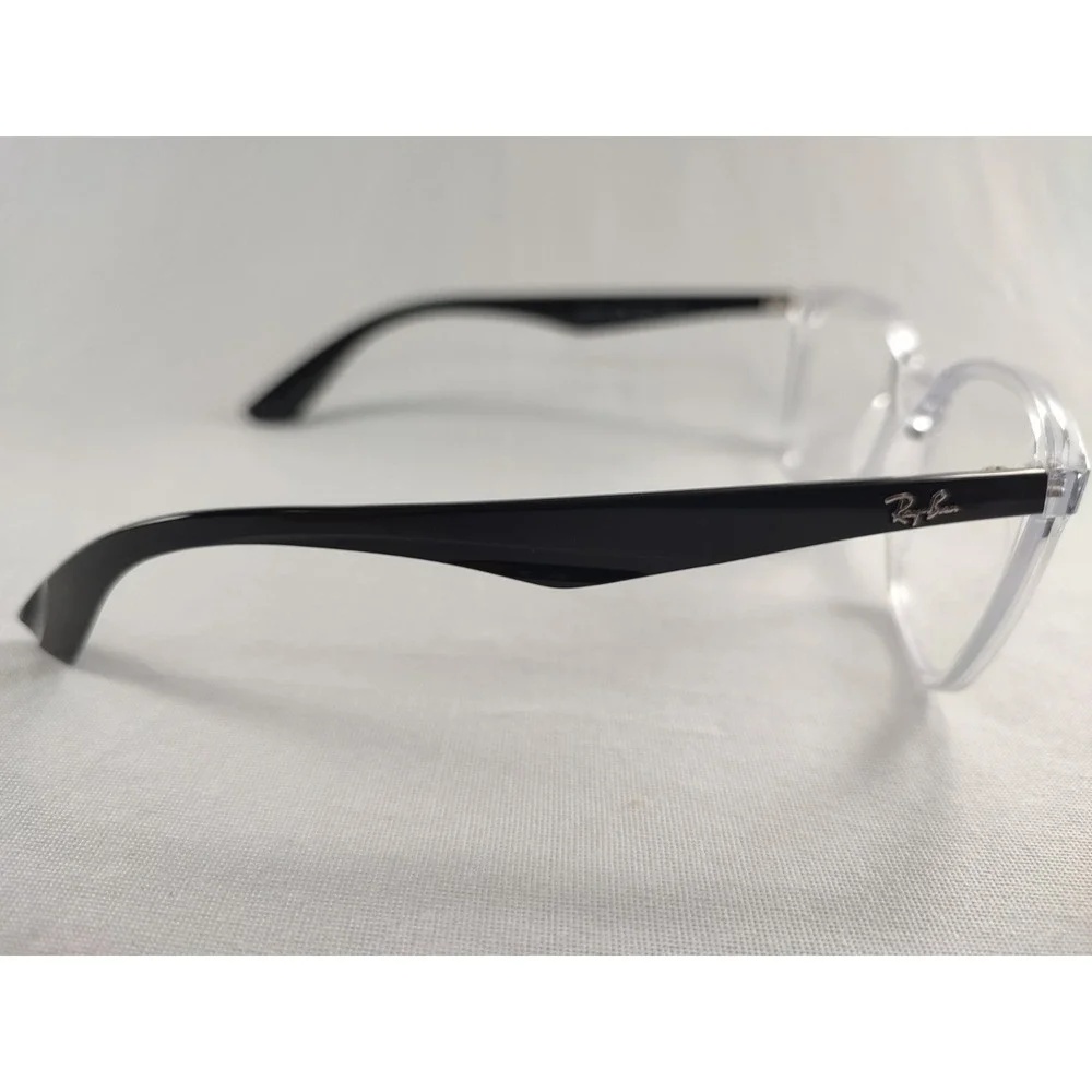 Ray-Ban RB‎ 7066 5943 Eyeglasses Frames Clear Transparent Black 52-17-140 Mint